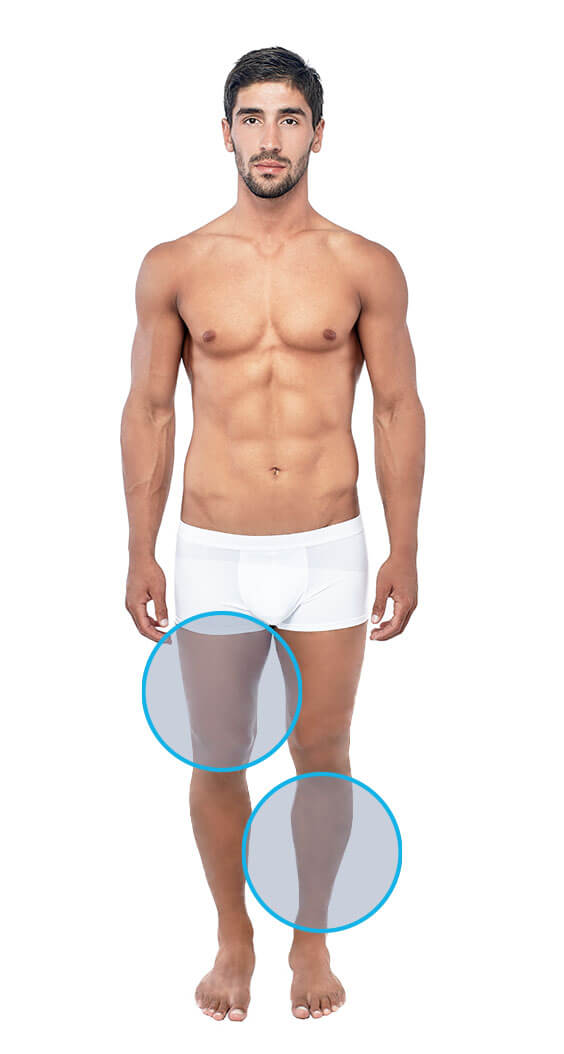 Depilación láser masculina de medias piernas